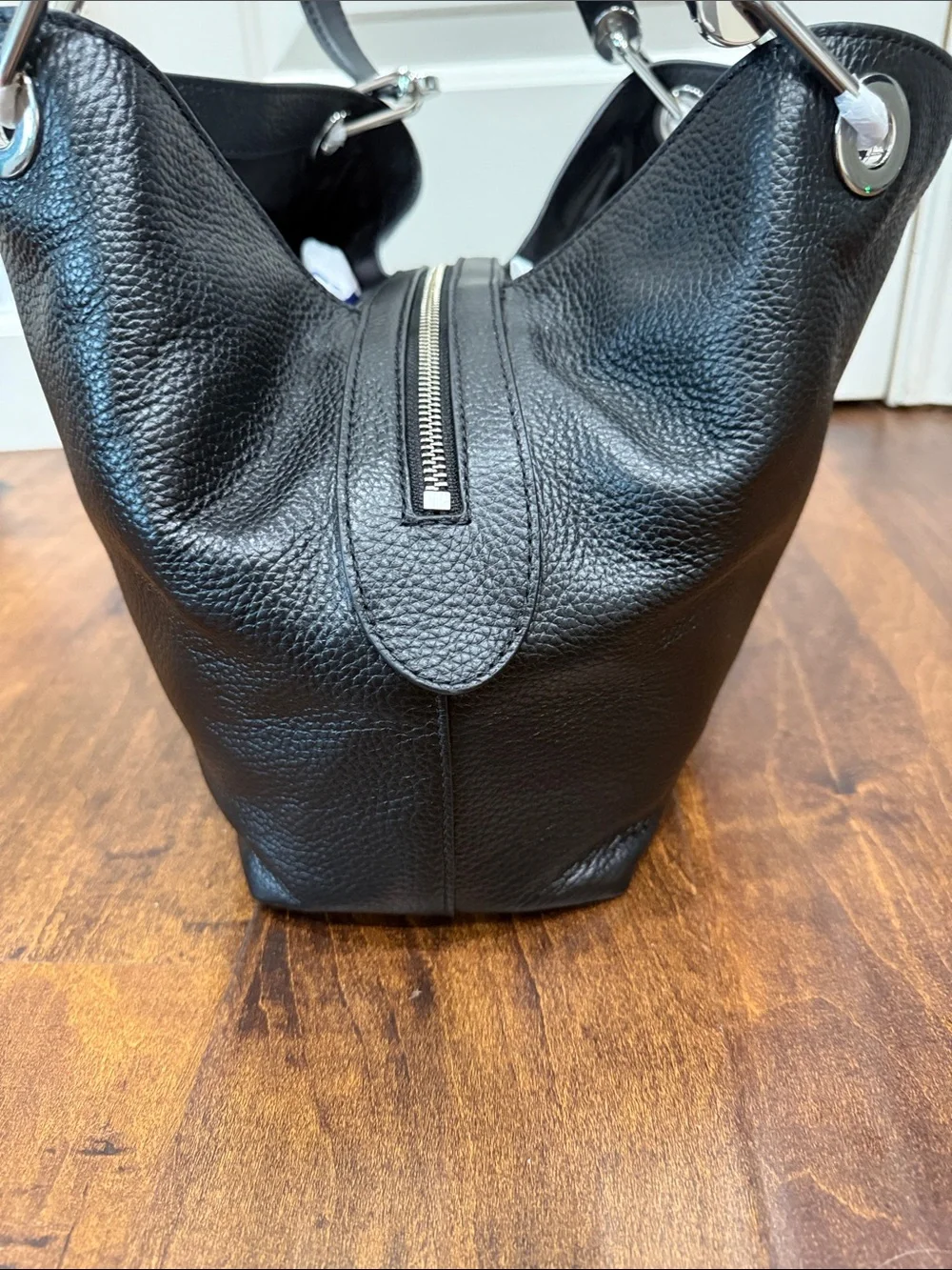 Michael Kors Black Pebbled Leather Double-Handle Shoulder Tote